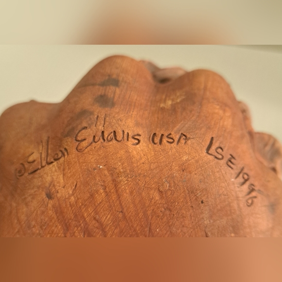 Terrafirma Ellen Evans Bowl Large Leaves & Handles 1996 Signed - Picture 12 of 12